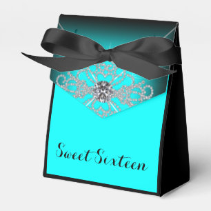 Ballotins Fête d'anniversaire Sweet 16 noir et bleu sarcelle