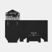 Ballotins Fête de 40e anniversaire noir blanc monogramme mer (Déplié)