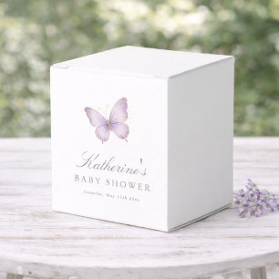 Ballotins Fête de Baby Shower Papillon Violet Aquarelle