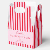 Ballotins Fête de Bachelorette Rayures Rose et Rouge Rétro (Ouvert)