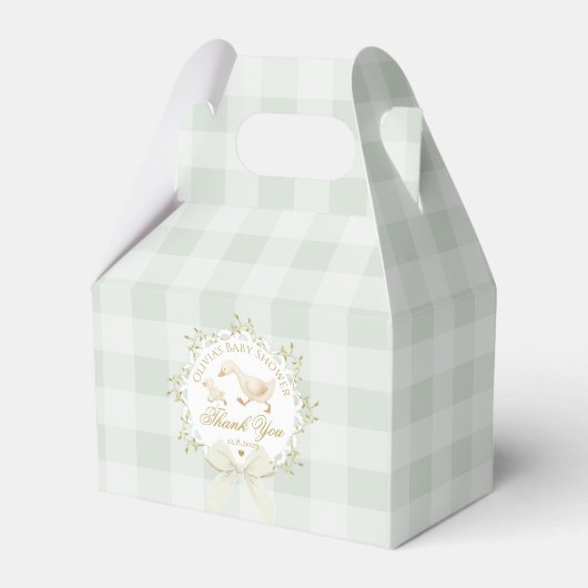 Ballotins Fête de bébé à thème gingham et sage fou de l'oie (Verso)