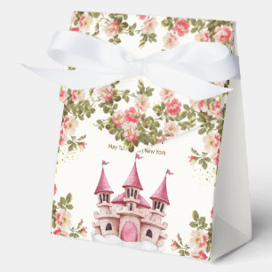 Ballotins Fête de Bébé Château de Contes de Fées Rose Fleur