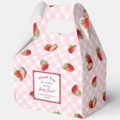 Ballotins Fête de bébé fille à la fraise avec Gingham rose (Recto)
