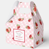 Ballotins Fête de bébé fille à la fraise avec Gingham rose (Verso)