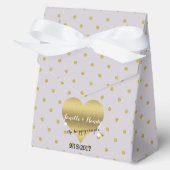 Ballotins Fête de douche Thème Cœur Lavande Et Or à Points (Recto)