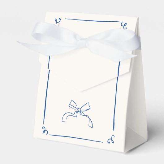 Ballotins Fête de mariage bleu dessinée à la main de manière (Verso)