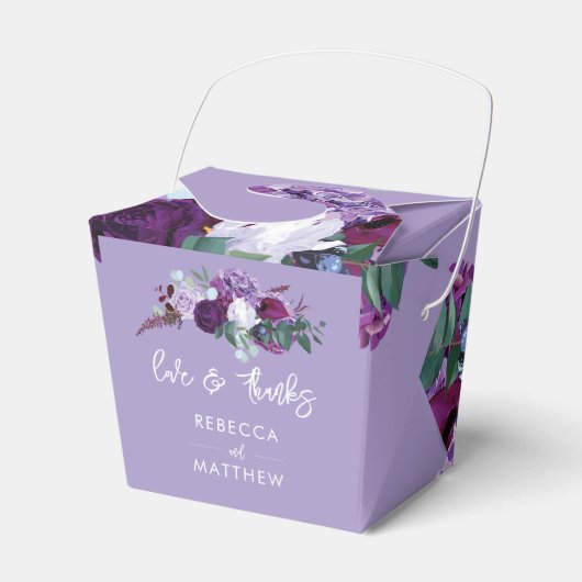 Ballotins Fête de mariage de Merci à fleurs violettes (Verso)