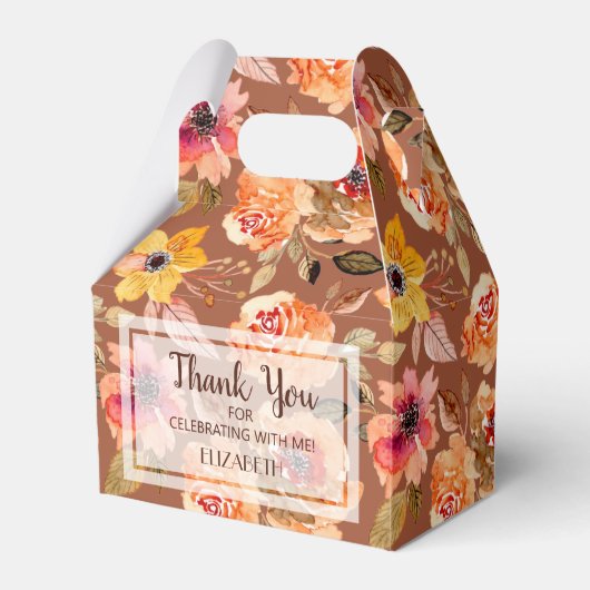 Ballotins Fête de mariage Fleurs d'automne à l'aquarelle (Verso)