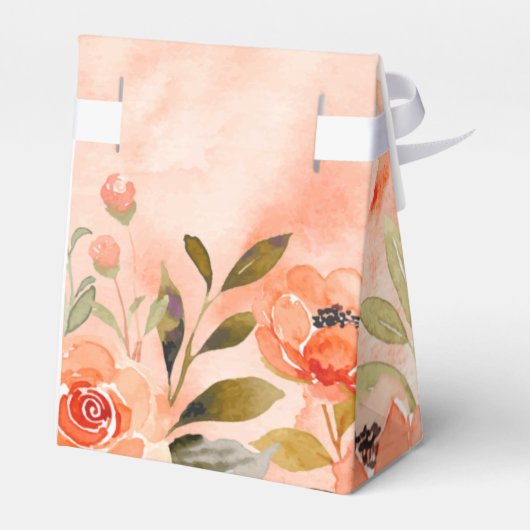 Ballotins Fête de mariage floral orange aquarelle (Arrière)