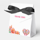 Ballotins Fête de mariage mexicain avec fleurs roses (Verso)