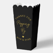 Ballotins Fête de mariage moderne pop-corn noir et or (Recto)