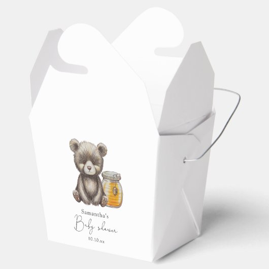 Ballotins Fête de naissance avec un pot de miel et un ours e (Ouvert)
