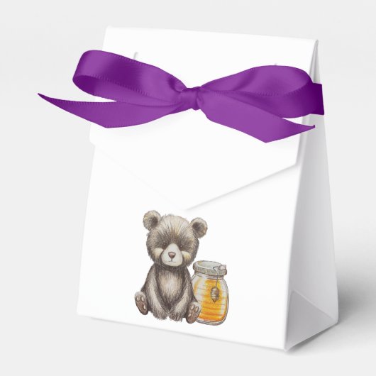 Ballotins Fête de naissance avec un pot de miel et un ours e (Verso)