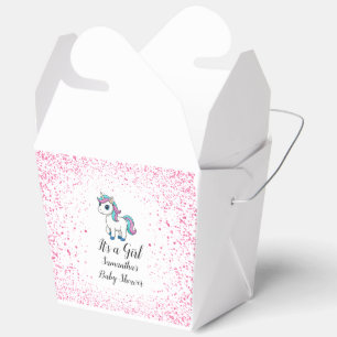 Ballotins Fête de naissance licorne aquarelle rose mignonne