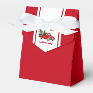 Ballotins Fête de Noël Aquarelle Vintage Camion rouge Favo