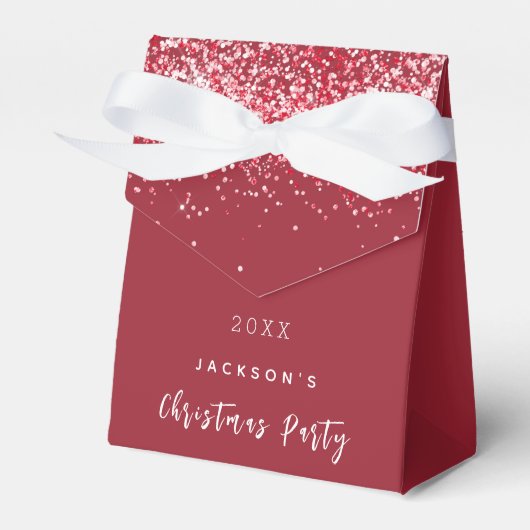 Ballotins Fête de Noël parties scintillant rouge élégant mod (Verso)