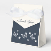 Ballotins Fête des mariées à papillon bleu blanc marine (Verso)