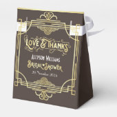 Ballotins Fête des mariées Art Déco Élégant chocolat Or (Arrière)