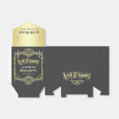 Ballotins Fête des mariées Art Déco Élégant Gris Or Or Éléga (Déplié)