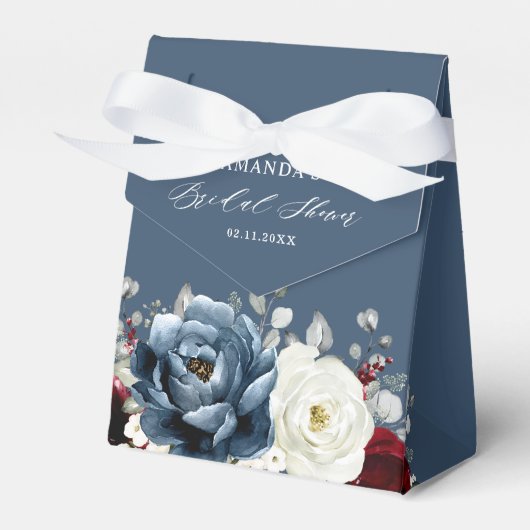 Ballotins Fête des mariées Boho blanc ivoire bleu ardoise (Verso)