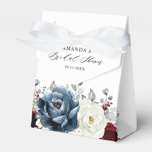 Ballotins Fête des mariées Boho blanc ivoire bleu ardoise (Verso)