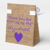 Ballotins Fête des mariées Burlap du pays de tournesol viole (Arrière)