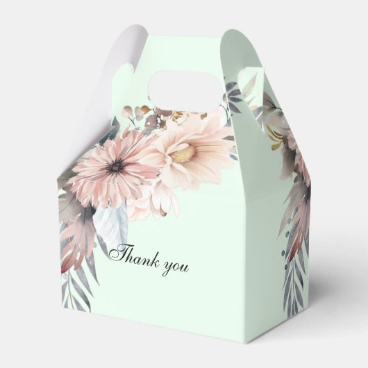 Ballotins Fête des mariées élégante, verte et Pastel Boho (Arrière)