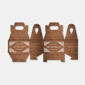 Ballotins Fête des mariées en bois rustique et dentelle blan (Déplié)