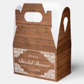 Ballotins Fête des mariées en bois rustique et dentelle blan (Ouvert)