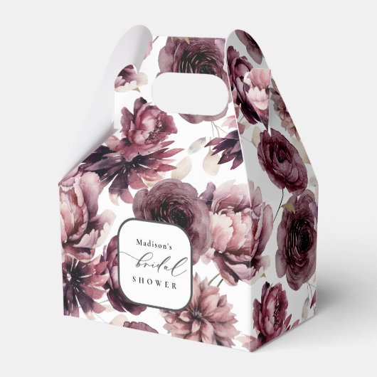 Ballotins Fête des mariées florale Rustique Bourgogne (Verso)