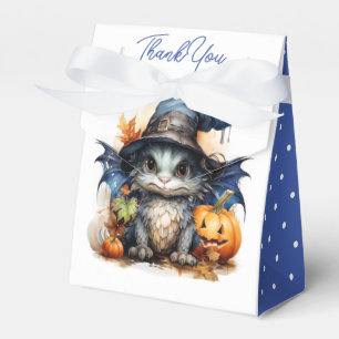 Ballotins Fête d'Halloween de bébé dragon à l'aquarelle bleu
