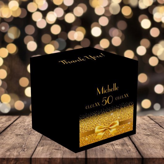 Ballotins fête du 50e anniversaire or noir merci