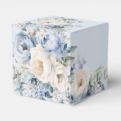 Ballotins Fête Dusty Blue Watercolor Fleurs d'ivoire Feuille (Arrière)