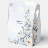 Ballotins Fête Dusty Blue Watercolor Fleurs d'ivoire Feuille (Ouvert)