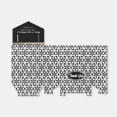 Ballotins Fête Merci aux étoiles géométriques blanches noire (Déplié)