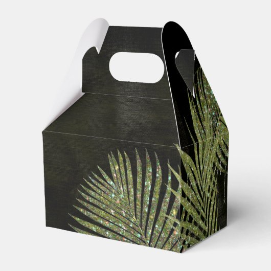 Ballotins Feuille de palmier bijou mariage vert V2 ID830 (Arrière)