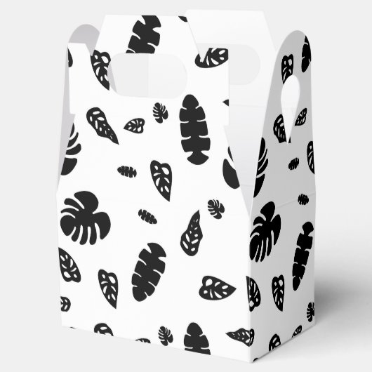 Ballotins Feuille d'été noir et blanc Tropical Motif (Ouvert)