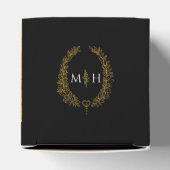 Ballotins Feuille ovale monogramme noir or blanc mariage (Haut)