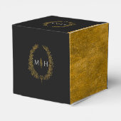 Ballotins Feuille ovale monogramme noir or blanc mariage (Arrière)