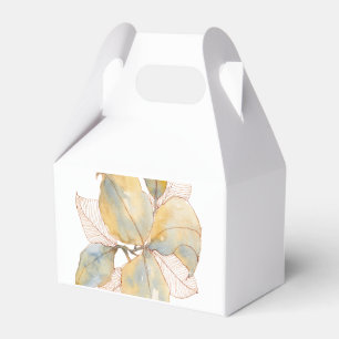 Ballotins Feuilles botaniques aquarelles bleu or mat