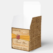 Ballotins Feuilles d'automne, Ballotin de burlap FAUX - Or J (Ouvert)