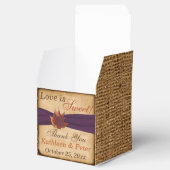 Ballotins Feuilles d'automne, Ballotin de burlap FAUX - viol (Ouvert)