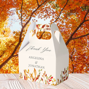 Ballotins Feuilles d'automne élégantes à l'aquarelle Mariage