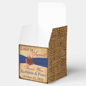 Ballotins Feuilles d'automne, FAUX Ballotin Burlap - Bleu (Ouvert)