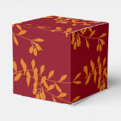 Ballotins Feuilles de branches de silhouette orange sur roug (Arrière)