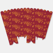 Ballotins Feuilles de branches de silhouette orange sur roug (Déplié)