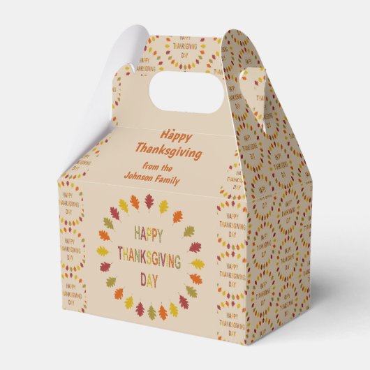 Ballotins Feuilles de chêne Thanksgiving Custom (Verso)