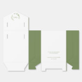 Ballotins Feuilles de verdure Élégant Monogramme Mariage per (Déplié)