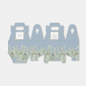 Ballotins Feuilles de verdure élégantes pour baptême bleu po (Déplié)