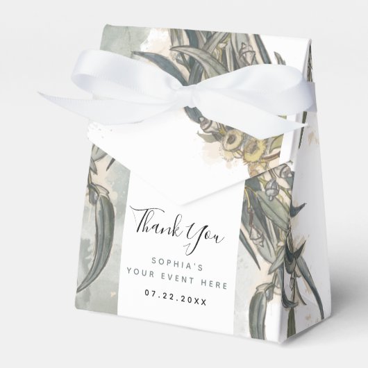 Ballotins Feuilles d'eucalyptus à l'aquarelle Verdure (Verso)